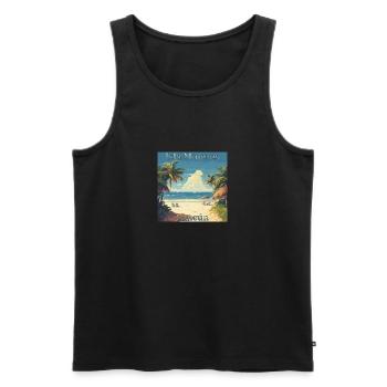 Retro Charme Mexiko: Cancun & Isla Mujeres Design - Männer Premium Bio Tank Top - Schwarz - Vorne - AI Model Male 178 light (178cm)