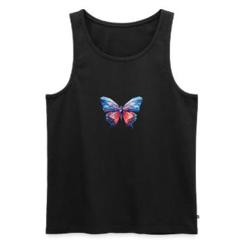 Blauer Morpho-Schmetterling - Männer Premium Bio Tank Top - Schwarz - Vorne - AI Model Male 178 light (178cm)