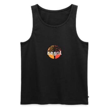 Negril Jamaika Kunsturlaub Souvenir Palme - Männer Premium Bio Tank Top - Schwarz - Vorne - Michal (187cm)