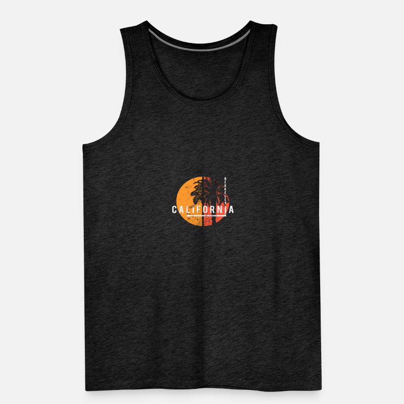 Berkeley California Cool Palm Tree Native Men's Premium Organic Tank Top