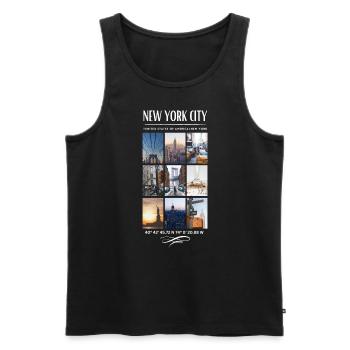 New York City Skyline NYC Manhattan - Débardeur bio Premium Homme - noir - Devant - Michal (187cm)