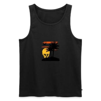 Sonnenuntergang - Sunset - Men's Premium Organic Tank Top - black - Front - AI Model Male 178 light (178cm)