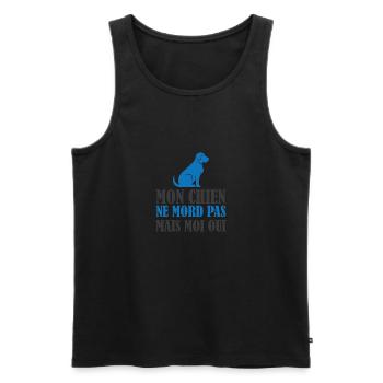 t-shirt propriétaire de chien humour - Débardeur bio Premium Homme - noir - Devant - Michal (187cm)