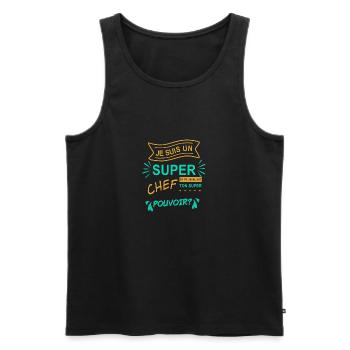 je suis un super chef - Débardeur bio Premium Homme - noir - Devant - AI Model Male 178 light (178cm)