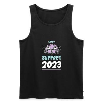 Braut Support 2023 Hochzeit - Männer Premium Bio Tank Top - Schwarz - Vorne - Michal (187cm)
