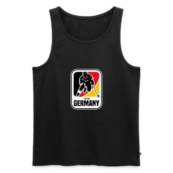 EISHOCKEY DEUSCHLAND TEAM GERMANY - Männer Premium Bio Tank Top - Schwarz - Vorne - AI Model Male 178 light (178cm)