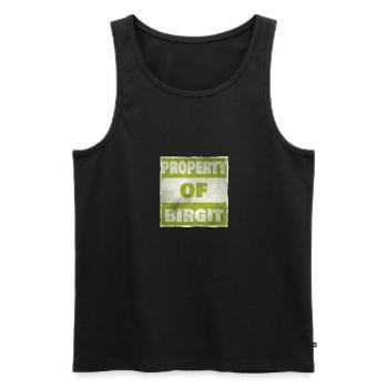 Besitz von Birgit - Männer Premium Bio Tank Top - Schwarz - Vorne - AI Model Male 178 light (178cm)