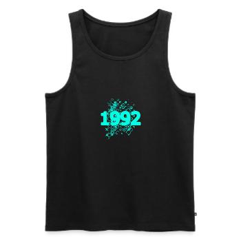 1992 1992 - Männer Premium Bio Tank Top - Schwarz - Vorne - AI Model Male 178 light (178cm)