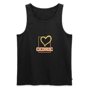Love für Cedric Herz Liebe - Männer Premium Bio Tank Top - Schwarz - Vorne - AI Model Male 178 light (178cm)