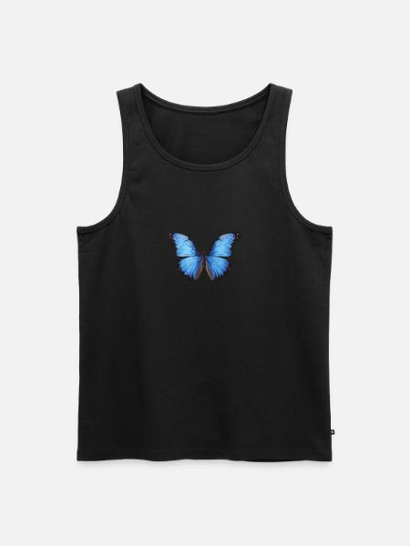 Morpho Papillon Bleu - Débardeur bio Premium Homme - noir