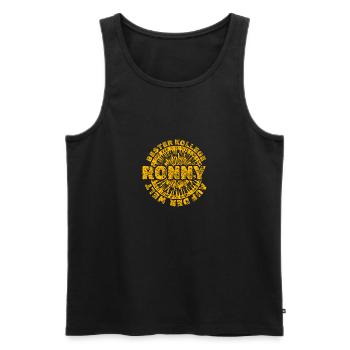 Arbeit Ronny - Männer Premium Bio Tank Top - Schwarz - Vorne - Michal (187cm)