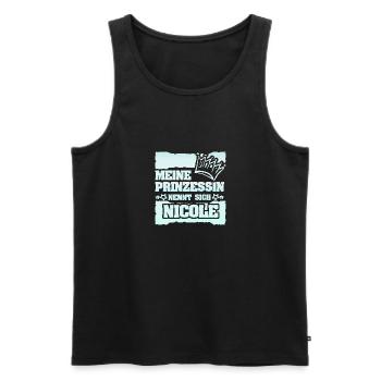 Nicole - Men's Premium Organic Tank Top - black - Front - AI Model Male 178 light (178cm)
