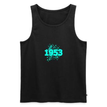 Year 1953 - Men's Premium Organic Tank Top - black - Front - AI Model Male 178 light (178cm)