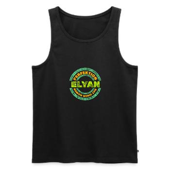 Geschenk für Elyan - Männer Premium Bio Tank Top - Schwarz - Vorne - Michal (187cm)