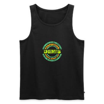 Denis as Denis - Men's Premium Organic Tank Top - black - Front - AI Model Male 178 light (178cm)