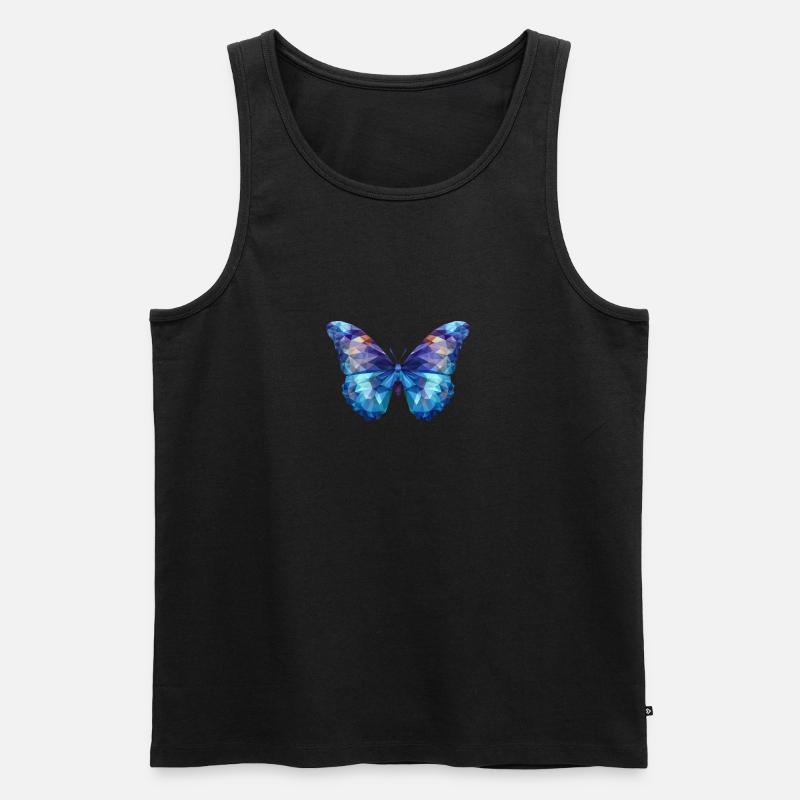 Blauer Morpho-Schmetterling - Männer Premium Bio Tank Top - Schwarz