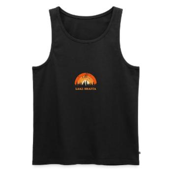 Vintage Lake Shasta California Fan Retro Cool - Men's Premium Organic Tank Top - black - Front - Michal (187cm)