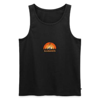 Vintage Kamloops Canada Fan rétro Cool coucher de soleil - Débardeur bio Premium Homme - noir - Devant - Michal (187cm)