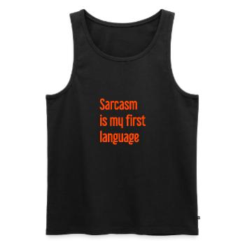 Sarcasm Pro - Men's Premium Organic Tank Top - black - Front - Michal (187cm)