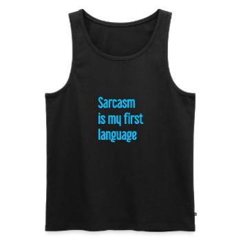 Sarcasme Pro - Débardeur bio Premium Homme - noir - Devant - Michal (187cm)