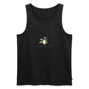 La Dolce Vita - Lemon - Männer Premium Bio Tank Top - Schwarz - Vorne - AI Model Male 178 light (178cm)