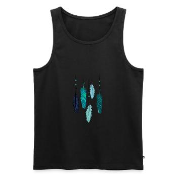 Boho Federn - Männer Premium Bio Tank Top - Schwarz - Vorne - AI Model Male 178 light (178cm)