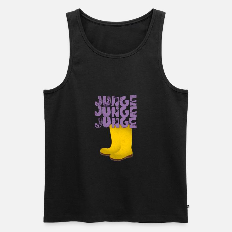 Junge Junge Junge - Männer Premium Bio Tank Top - Schwarz