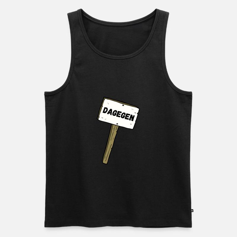 Dagegen mit Schild - Männer Premium Bio Tank Top - Schwarz