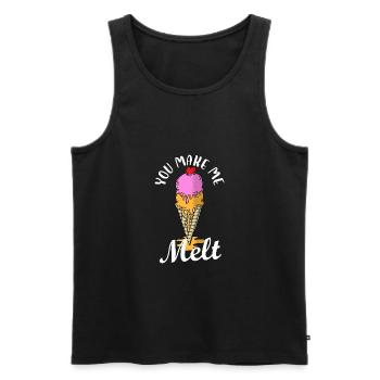 you make me melt Design for a food saying and - Men's Premium Organic Tank Top - black - Front - AI Model Male 178 light (178cm)