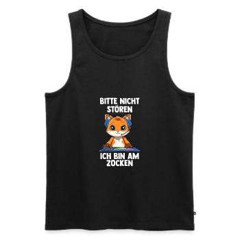Gaming Fuchs - Computerspiele Videospiele - - Männer Premium Bio Tank Top - Schwarz - Vorne - Michal (187cm)