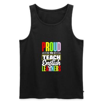 ESL Teacher Linguist Multilingual Teaching Proud - Men's Premium Organic Tank Top - black - Front - Michal (187cm)