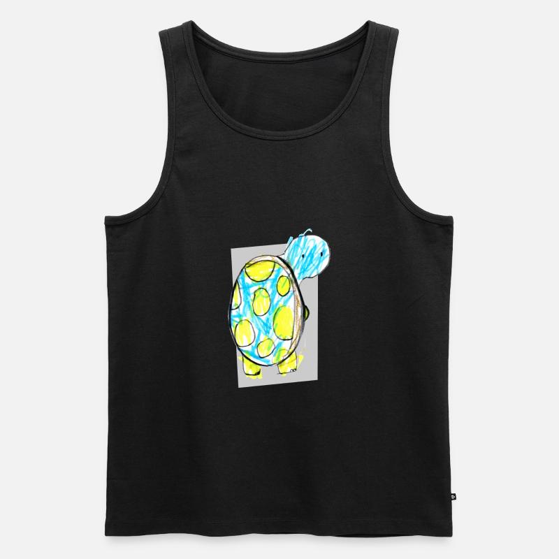 Cute Turtle - Männer Premium Bio Tank Top - Schwarz