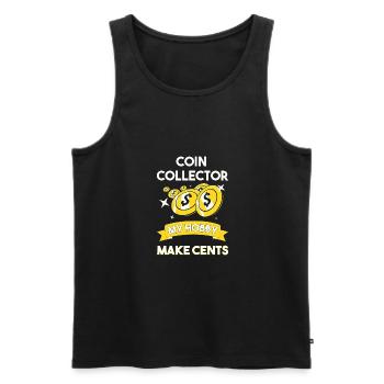 Coin collector - Men's Premium Organic Tank Top - black - Front - AI Model Male 178 light (178cm)