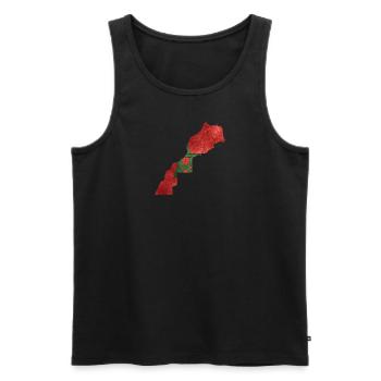 Morocco - national border in national flag - Men's Premium Organic Tank Top - black - Front - Michal (187cm)