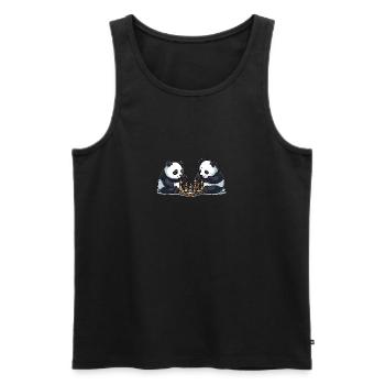 Schach-Pandas - Männer Premium Bio Tank Top - Schwarz - Vorne - AI Model Male 178 light (178cm)