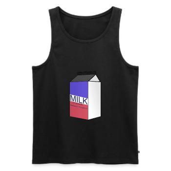 milk - Men's Premium Organic Tank Top - black - Front - AI Model Male 178 light (178cm)