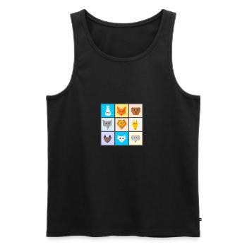 Colorful animal mix with favorite animals - Men's Premium Organic Tank Top - black - Front - AI Model Male 178 light (178cm)