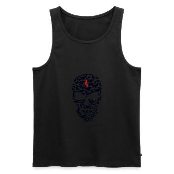head of death butterfly skull crane fantasy design - Men's Premium Organic Tank Top - black - Front - AI Model Male 178 light (178cm)