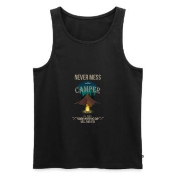 Camping Zelten Campen Urlaub Natur Geschenk Lustig - Männer Premium Bio Tank Top - Schwarz - Vorne - AI Model Male 178 light (178cm)