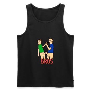Bros Bro's Männer Freundschaft Party - Männer Premium Bio Tank Top - Schwarz - Vorne - Michal (187cm)