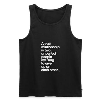 Quote about love and relationship - Men's Premium Organic Tank Top - black - Front - AI Model Male 178 light (178cm)
