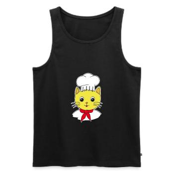 Cook cat - Men's Premium Organic Tank Top - black - Front - AI Model Male 178 light (178cm)