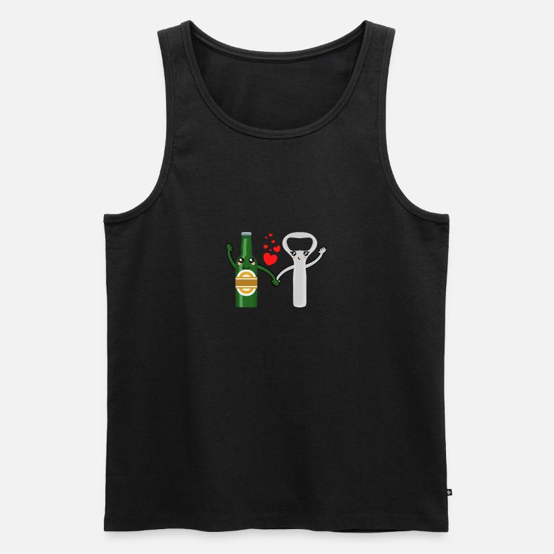 Romantisches Bier - Männer Premium Bio Tank Top - Schwarz