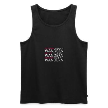 Jeden Tag Wandern Spruch - Männer Premium Bio Tank Top - Schwarz - Vorne - Michal (187cm)