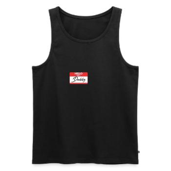 Hello i am Daddy - Men's Premium Organic Tank Top - black - Front - Michal (187cm)