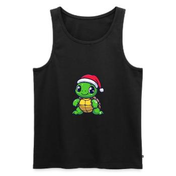 Turtle Christmas Cute - Men's Premium Organic Tank Top - black - Front - AI Model Male 178 light (178cm)