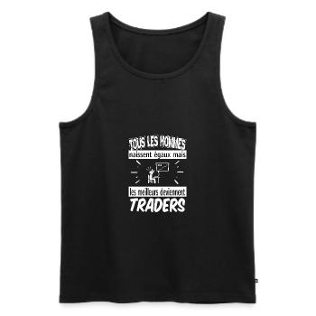 traders - Débardeur bio Premium Homme - noir - Devant - Michal (187cm)