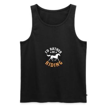 I'd Rather Be Riding Horses Riding Riding - Men's Premium Organic Tank Top - black - Front - Michal (187cm)