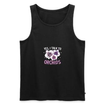 Yes I Talk To Orchids Orchideen Züchter - Männer Premium Bio Tank Top - Schwarz - Vorne - AI Model Male 178 light (178cm)