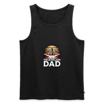 Triathlon Dad für Triathleten Väter Männer - Männer Premium Bio Tank Top - Schwarz - Vorne - AI Model Male 178 light (178cm)